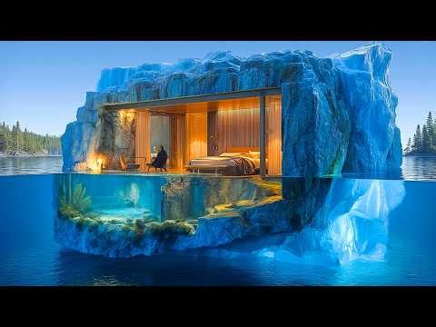 Building Luxury Suite Inside Giant Ice Glacier (ASMR) - Secret House Inside Mountain