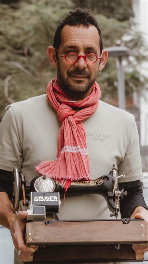 Matan Tzinamon on Instagram: "Amnon lives down the road from me. I see him sewing art with his 86 y.o @singer.sewing machine, but never really got to talk to him. I was sitting at @albahealthfoodstore yesterday editing and organizing my brain. Amnon (@pashut.o ) sat down not far and pulled out his sewing machine. Kinda like a laptop. I wanted to get closer, and decided to bring along my phone and mics. I sat with him for 10 minutes and made this shorty documini. I want to make more of these. Let