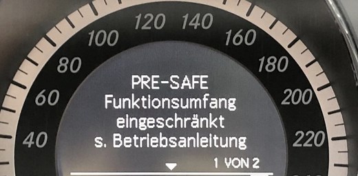 Mercedes Fehlermeldung PRE-SAFE | Ursachen, Symptome & Kosten