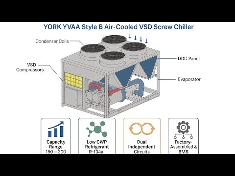 HVAC Design Calculations – YORK YVAA Air-Cooled Screw Chiller | ASHRAE & AHRI Design Explained