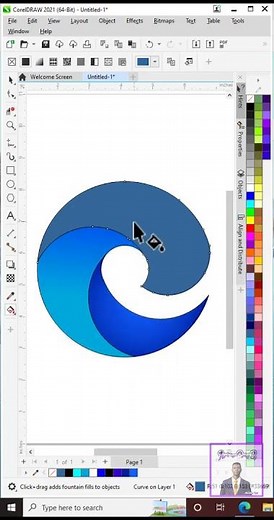 How to make Microsoft Edge Browser Logo Design in Corel Draw Full Tutorial in Description