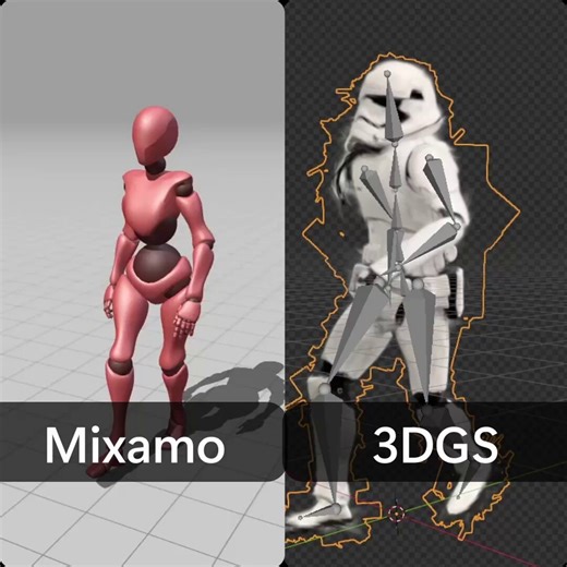 Rigging and animating Gaussian Splats 🤩 The updates and fixes for our free 3DGS Render addon continue - it's not ready yet but here's a sneak peak of one of the most exciting features we've ever added.