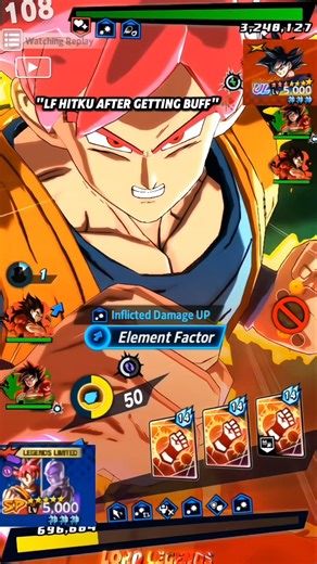 "Lf HitKu Getting Crazy After buff 👀✨" (Dragon ball Legends) #shortvideo #shorts #short #dblegends