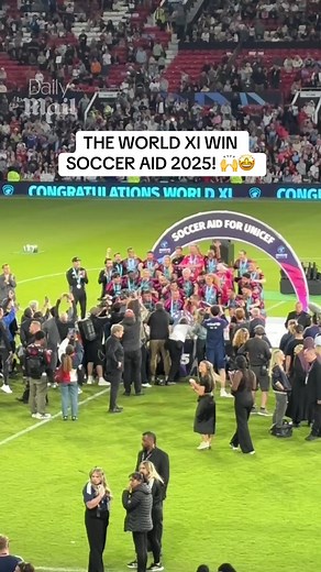 Congrats to the World XI who win Soccer Aid 2025 5-4 vs England 🙌🏆 Soccer Aid for UNICEF 2025, live on ITV from Old Trafford. #socceraid #football #mufc #oldtrafford #rooney #long