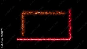 neon glowing facecam frame animation isolated on black background, overlay for streaming and gaming online, blending mode to screen