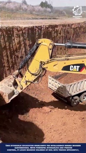 Excavator Earth Moving Machine Innovation for Fast Dump Truck Loading