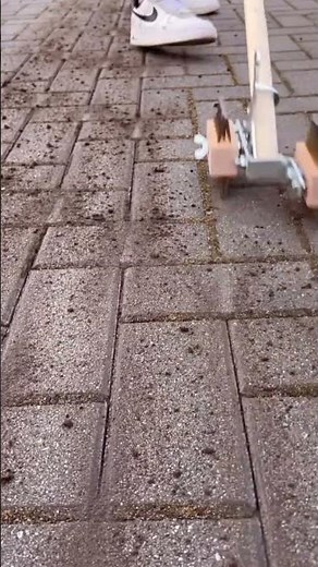 the process of cleaning the gaps between paving blocks in the yard #construction #popular #paving