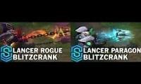 Mix of 2 videos from youtube : Blitzcrank Lancer Skins