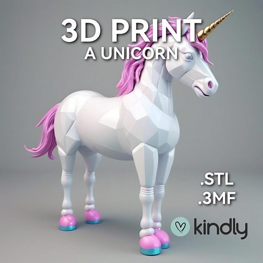 3D Printable Unicorn Model | STL & 3MF Files for Instant Download - 16 - Etsy