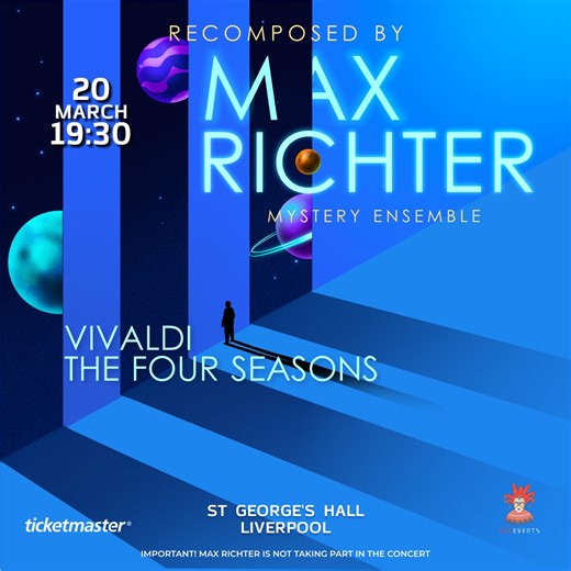 🎶 Recomposed by Max Richter: Vivaldi, The Four Seasons. Join us at the atmospheric St Georges Hall, Liverpool, on March 20th at 19:30 for an evening showcasing Antonio Vivaldi’s famous cycle, «The Four Seasons,» in a unique interpretation by contemporary composer Max Richter. | Mystery Ensemble UK