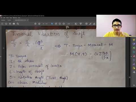 Torsional Vibration of Shaft- Analysis, Force & Moment, Response Equation |ContSys12| Vibration|Mech