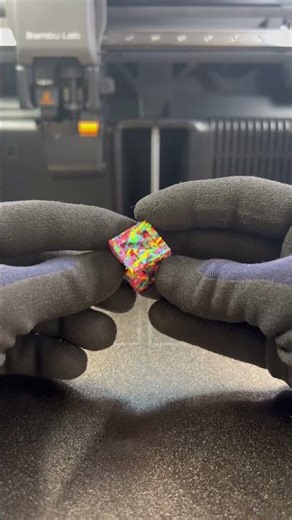 The craziest test cube we've ever printed!!! 😱 #3dprinting #bambulab #3dprinter #3dbrothers #h2c