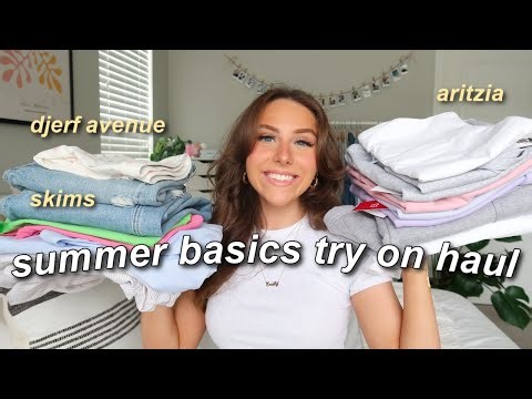 HUGE SUMMER TRY ON HAUL 2023 | aritzia, djerf avenue, skims, & more! (summer wardrobe essentials)