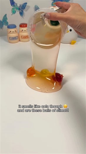 little bean •ᴗ• on Instagram: "never knew i would have a tomato / cola hybrid slime 😭 water slime from china review! #asmr #satisfying #review #slime #slimeasmr #crunchyslime #fail"