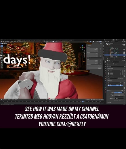 Santa Claus 3D concept #blender #3danimation #art #tutorial #santaclaus #3dprinting #model