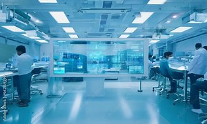 Modern digital medical laboratory with advanced technology and innovative equipment. Stock Video