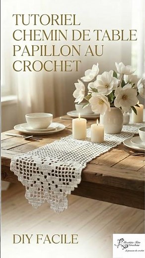 Magnifique Chemin de Table Papillon au crochet ! 🦋 ‪@AlextitiaTutoCrochet‬
