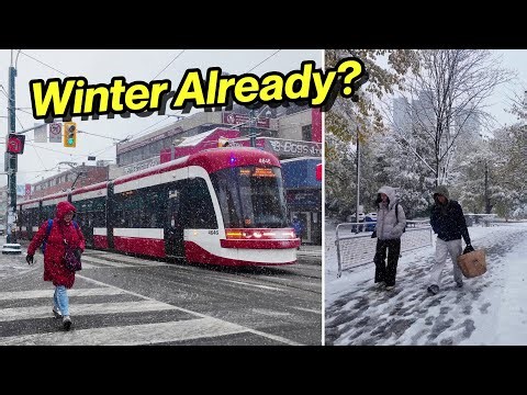 Snowing on Spadina into Chinatown | Toronto "Winter" Walk {Nov 2025)