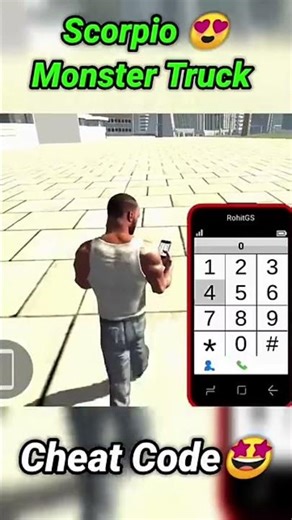 Scorpio Monster Truck Cheat Code🤩 Indian Bike Driving 3d #shorts