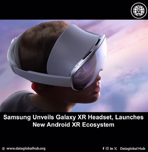 DataGlobal Hub on Instagram: "Samsung Electronics has launched the Galaxy XR, an AI-native mixed reality headset and the first device built on the new Android XR platform co-developed with Google and Qualcomm. Priced at $1,799.99, the Galaxy XR offers a powerful extended reality experience for entertainment and enterprise. Key Specs Summary: • Display: Dual 3,552 x 3,840 Micro-OLED panels (27MP total), 72Hz default refresh rate, pancake lenses with a 109° horizontal and 100° vertical field of vi