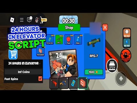 24 Hours in Elevator Script - (Infinite Money, Fast Spins) *NO KEY*