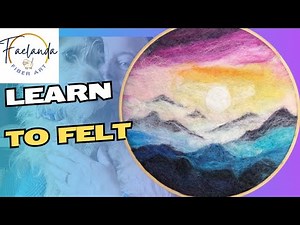 Needle Felted Mountain Sunset Painting for Beginners | Easy Misty Landscape in a Hoop