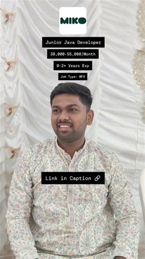 MIKO Is hiring for the Junior Java Developer Role Link