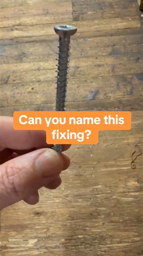 Did you get it???? It is a Concrete Frame Screw A concrete frame screw (or masonry screw) is a specialised, self-tapping fastener for securing items like window/door frames, timber, or brackets directly into concrete, brick, or block, working by cutting its own threads into the material for a strong mechanical lock. Often using a Torx head and requiring only a pilot hole (no plastic plug needed) for fast, close-edge installation Like and Follow for more fixings chat! #fixings #fasteners #askaidy