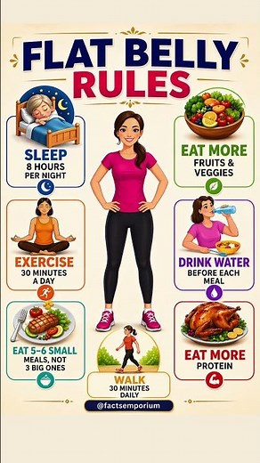 Simple Flat Belly Rules That Really Work | No Crash Diet Required #healthtips #health
