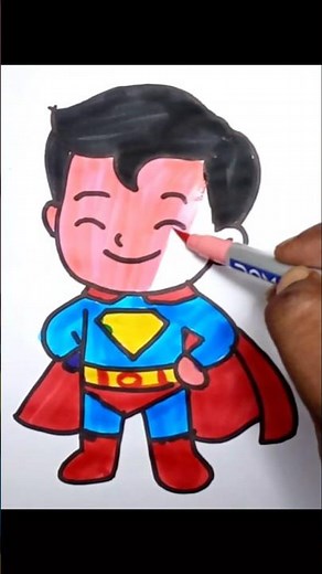 How to Draw Superman Easy 🦸‍♂️ (Step by Step) #shorts
