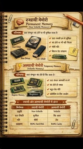 volatile vs non volatile memory UGC NET paper 1 स्थाई vs अस्थाई मेमोरी 🍁 #ugcnet