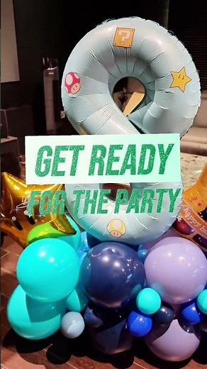 Mario Balloon Cluster for Birthday Party Decoration