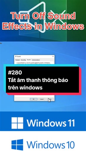 computerFix (@error_fix) - Part 280 Tắt âm thanh thông báo trên windows #suamaytinh