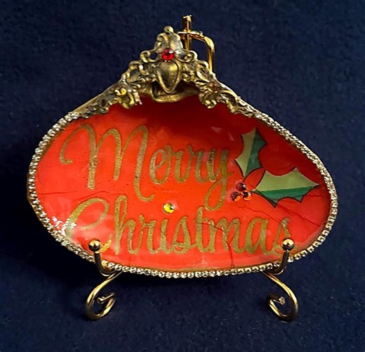 Decoupaged Shell for a Merry Christmas. for Display or Used as a Ring/trinket Holder. - Etsy