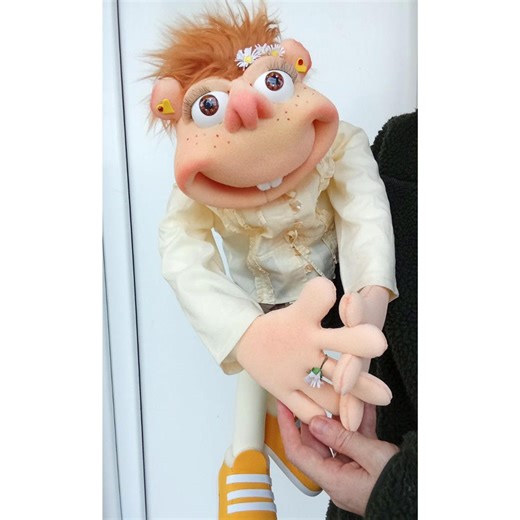 Handmade Puppet Girl Ventriloquist: Red Orange Hair Movable Mouth Artist Doll, Theatre - Etsy