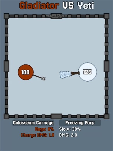 Gladiator ⛓️ VS ⛄ Yeti #physics #satisfying #simulation #medieval #fantasy