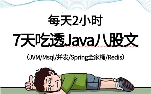 7天吃透Java面试八股文！B站最硬核的java面试保姆级教程 『只用7天』JVM/Mysql/并发/Spring全家桶/Redis/MQ/Netty