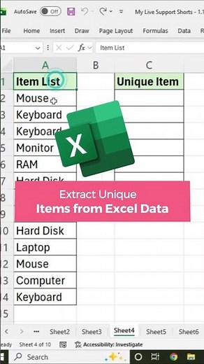 Extract Unique Items from Excel Data