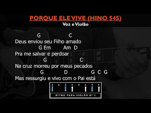 PORQUE ELE VIVE - Hino 545 da Harpa Cristã "Voz e Violão" | Cifra Simplificada