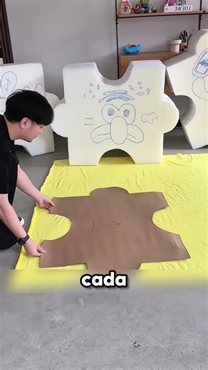 He turned his bed into an amazing SpongeBob puzzle