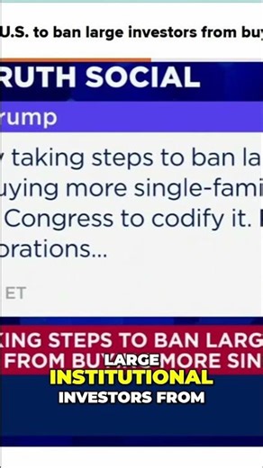 Trump's Ban on Institutional Investors Buying Homes! #shorts