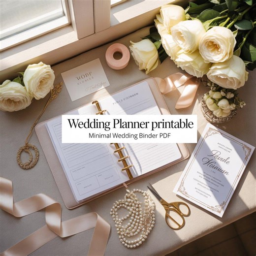 Wedding Planner Printable PDF | Minimal Wedding Binder | Wedding Planning Checklist | Budget Guest List Timeline | A4 US Letter - Etsy