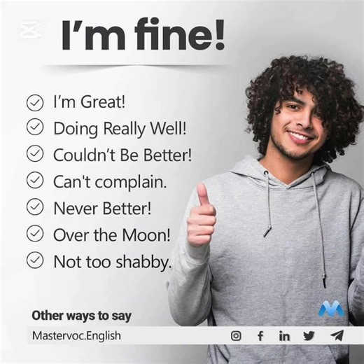 Learn how to say I am fine in advance english in different ways and in professional ways#SECPro #Iamfine