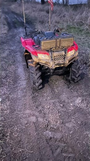 Four wheeler #honda #mudding #fourwheeler #mud #country #countryballs #night #nightride