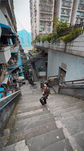POV: The most dizzying staircase in the 8D Matrix. (Watch your step!) 🪜 #chinatravel #chongqing