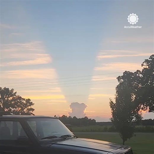 Spectacular crepuscular rays soared over Albertson, North Carolina, this week. ☀️☁️ Crepuscular rays are beams of sunlight that pass through gaps in clouds and mountains. | AccuWeather