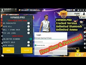 VIP MOD PRO Version || Auto Headshot Unlimited Diamonds Unlimited Ammo || Free login Ultimate Gaming