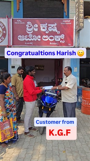 Sri Krishna Autolinks on Instagram: "Congratulation Harish 😀 Happy Motoring 🙂 #shivamogga #r15 #kgf #kollar #road"