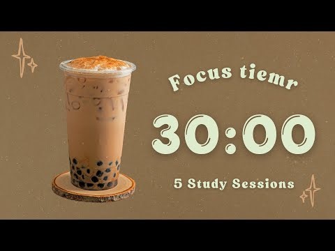 3 Hour 30/5 Pomodoro Timer |🧋Bubble Tea Study Session with Lofi Music | Deep Focus | Study With Me