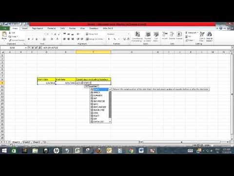 Count days excluding Sundays between two dates in Excel